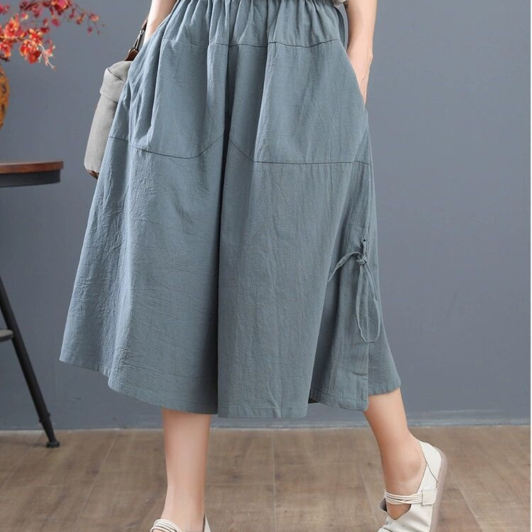 Plus-Size Women's Summer Loose Lantern Pants Wide-Leg Pants Elastic Waist Women's Skirt Pants Cropped Pants Plus-Size Women's Summer Loose Lantern Pants Wide-Leg Pants Elastic Waist Women's Skirt Pants Cropped Pants