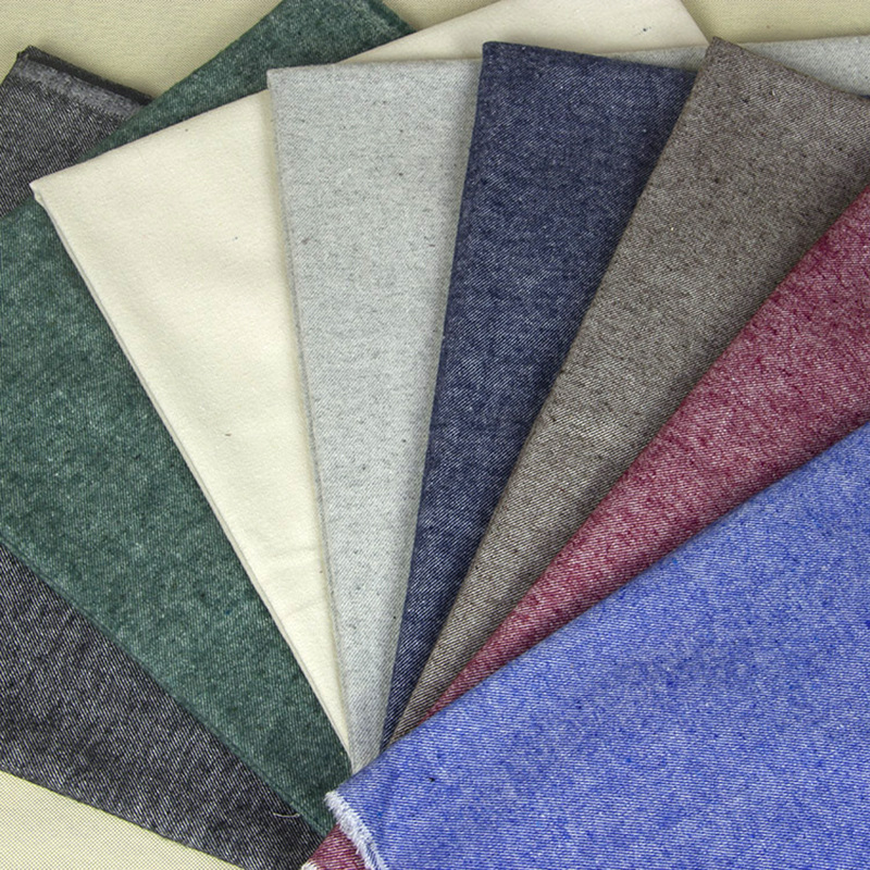 服装面料 涤棉麻纯色斜纹拉毛混纺色织布 桌布窗帘麻棉布料 021