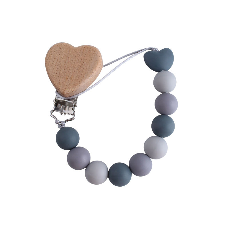 Nueva historieta haya amor chupete clip bebé creativo bebé DIY chupete cadena amor silicona chupete cadena anti-gota