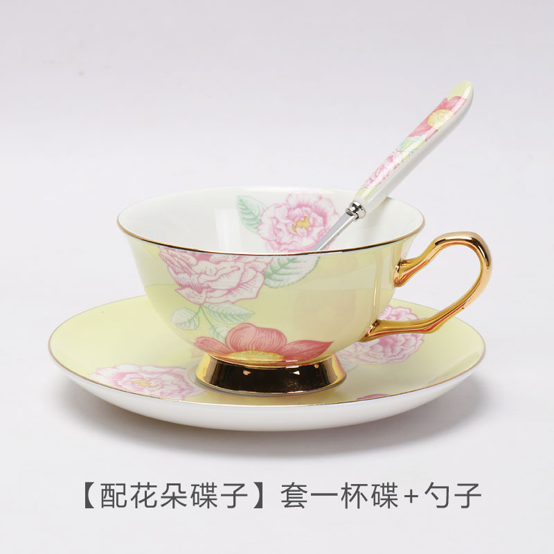 China de hueso taza de café y platillo traje hogar europeo lujo británico tarde té Taza de cerámica juego de té caja de regalo traje