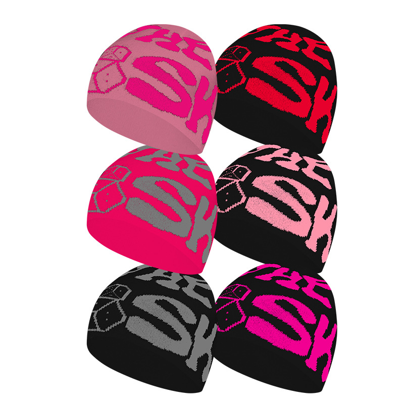 Jesenska in zimska ribiška črka, topla zunanja vetrovno odporna dvoslojna debela žakard pletena kapa_voghion.com