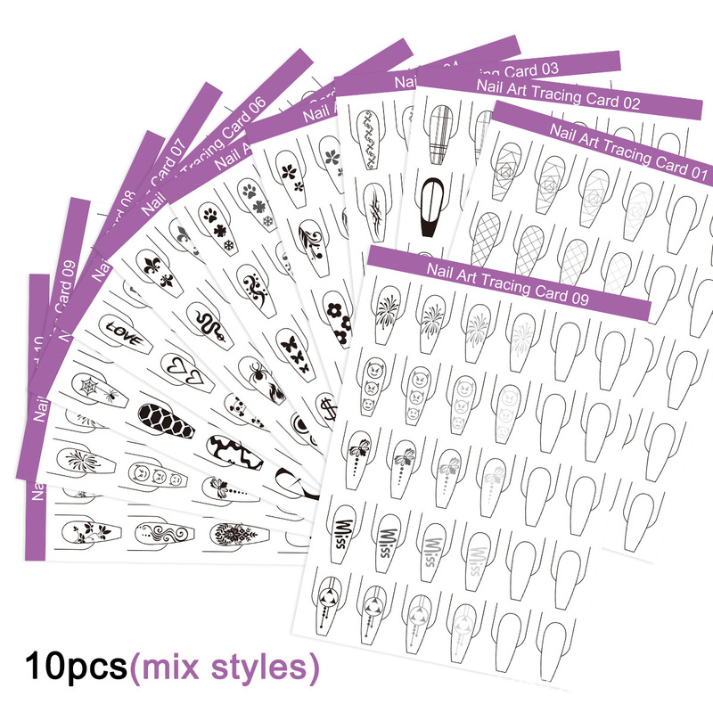 Nail art painting practice cards, nail line tracing templates, nail painting practice templates, nail pattern tracing cards Nail art painting practice cards, nail line tracing templates, nail painting practice templates, nail pattern tracing cards