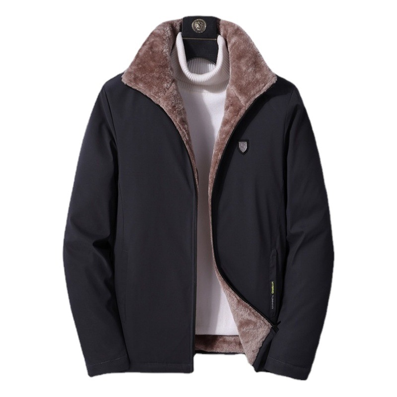 Abrigo acolchado de algodón de mediana edad y ancianos abrigo de invierno para hombres Abrigo acolchado de algodón forrado de lana abrigo casual de primavera y otoño abuelo invierno cálido chaqueta acolchada de algodón