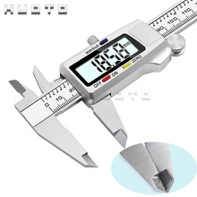 HUOTO不锈钢卡尺0-150mm数显卡尺电子游标卡尺0.01mm带深度测量杆