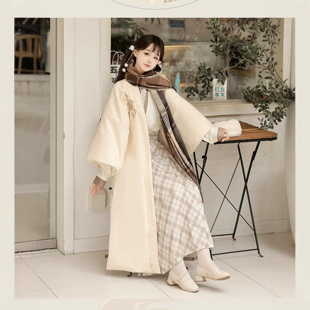 Осенние и зимние плюшевые ханьфу женские песенные кардиганы плюшевые длинные юбки с конским лапшой