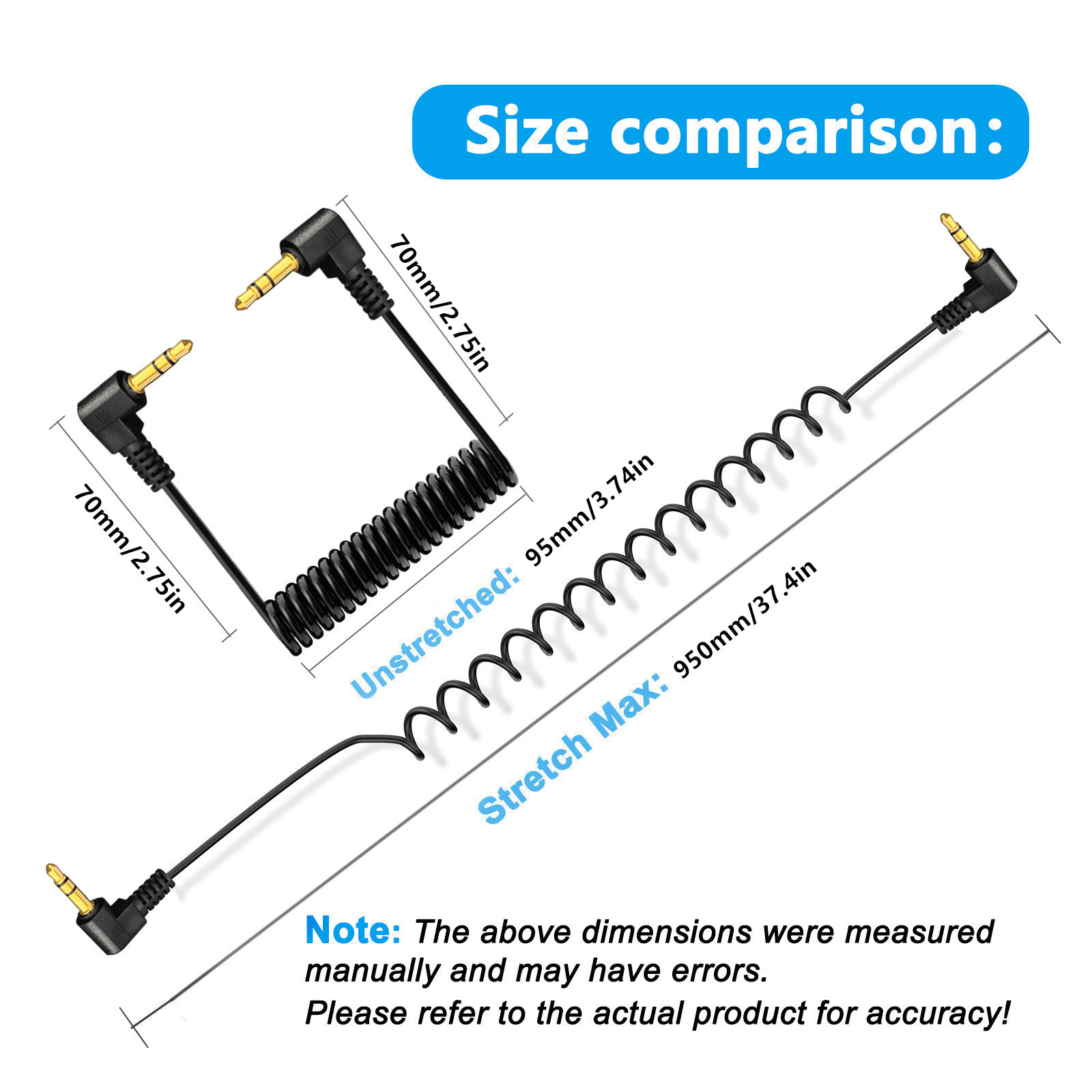 Elastic spring mobile phone music audio cable elbow audio cable connection audio headset car AUX play songs 2