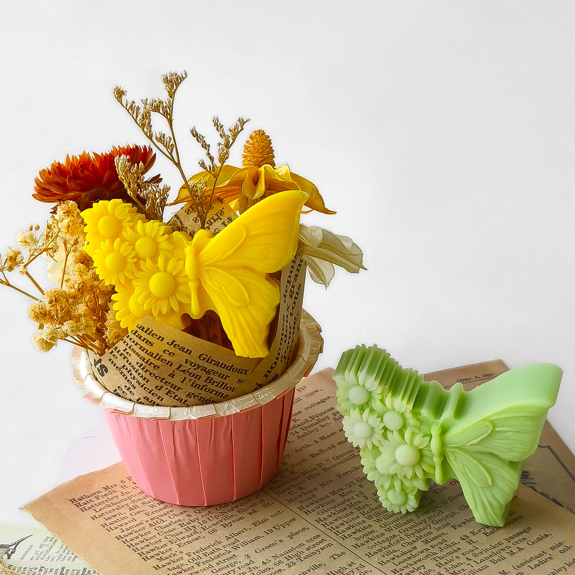 Jiahui Mei flores mariposas hechas a mano molde de mariposas DIY mariposas decoración de goteo de goma tira magnética piedra de perfume