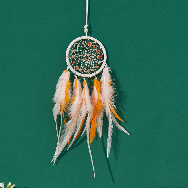 Transfronterizos de automóviles dreamcatcher red colgante bolsas decoración colgante decoración de automóviles plumas pequeños colgantes regalos de vacaciones