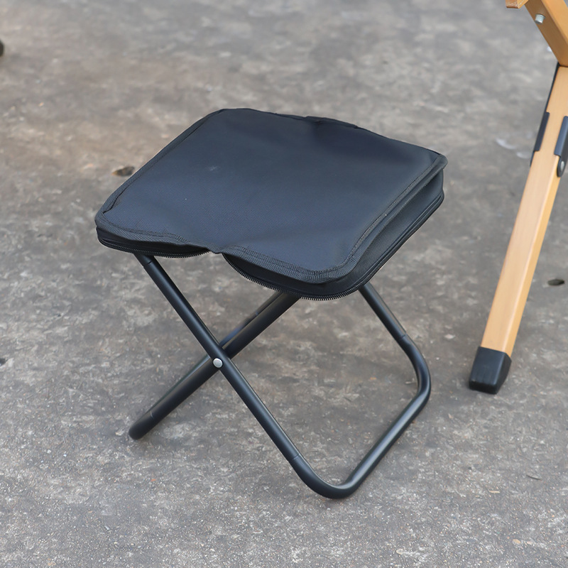 Silla plegable para acampar al aire libre portátil estuche para lápices con lazo de pony taburete de bolsillo pesca arte dibujo tabla de playa taburete