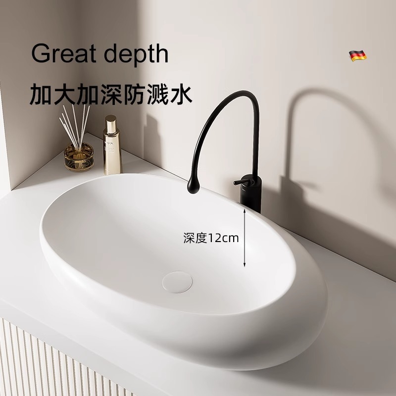 家庭用創意卵台上盆ベランダクリーム風洗面器小戸型陶磁器芸術洗面器洗面器|undefined