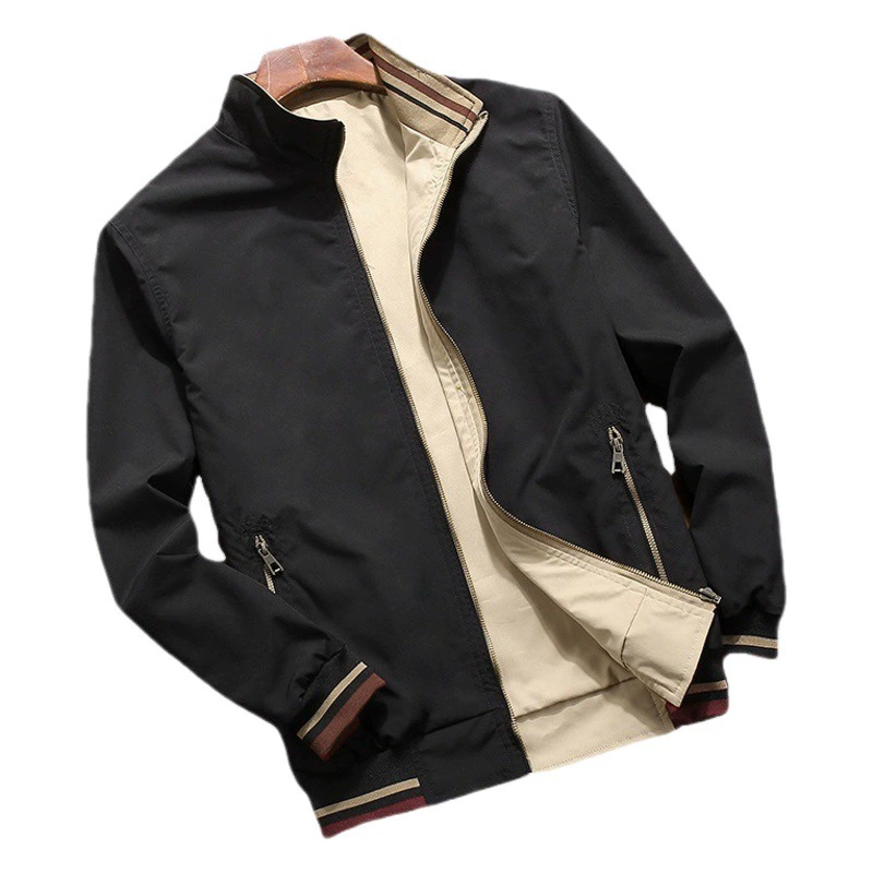 Трансграничная куртка, мужская весенне-осенняя новая мужская двусторонняя повседневная куртка с воротником-стойкой, молодежная модная мужская куртка в стиле TK