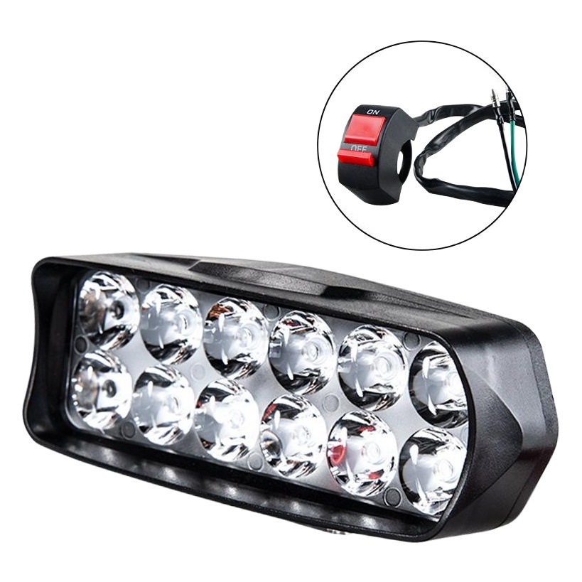 Motocicleta coche eléctrico Super brillante faro 8 perlas/12 perlas/16 perlas bombilla proyector externo LED modificado faro