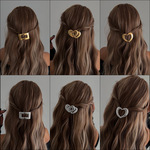 欧美跨境发饰饰品简约高奢爱心编发发夹合金电镀高级感发夹批发