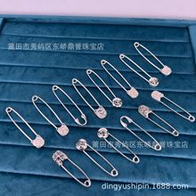 纯银925扣针银针银别针扣针别针 复古做旧鸢尾花胸针小军花披肩针