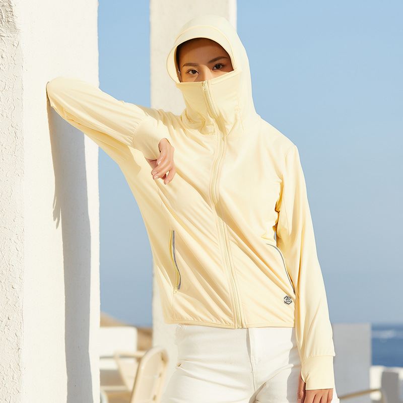 Ropa de piel fina tejida de seda de hielo para hombres y mujeres de verano elástico Delgado fresco a prueba de UV ala ligera ropa de pesca a prueba de sol