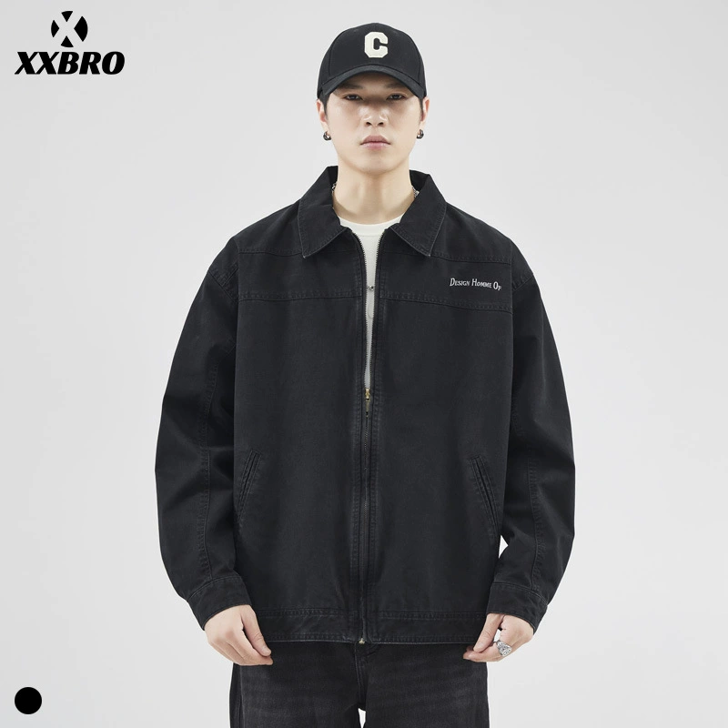 Xxbro мужская одежда # американский прилив весенняя вышитая свободная куртка черное пальто для мужчин повседневный дикий топ