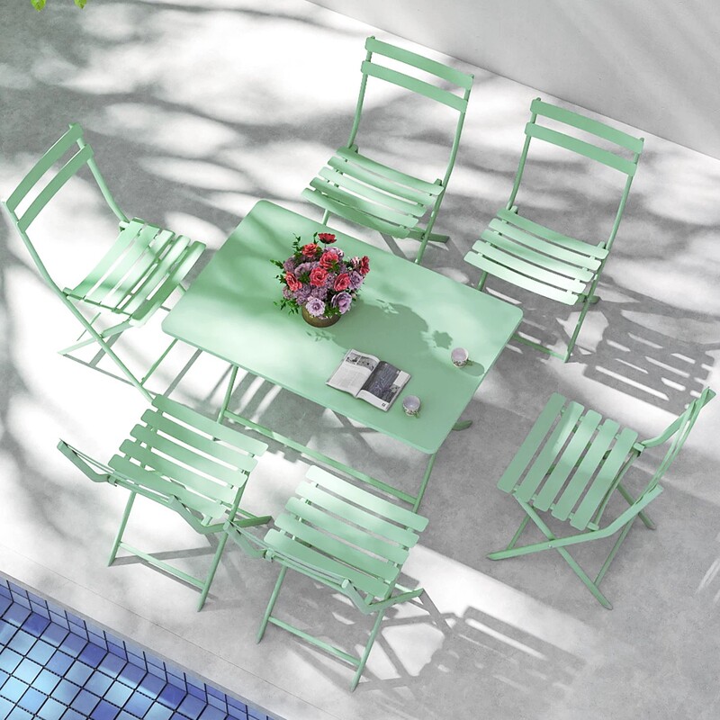 Outdoor trendy cafe folding table for outdoor use, sun-resistant plastic-wood table for milk tea shops, commercial waterproof tables and chairs for open-air spaces Outdoor trendy cafe folding table for outdoor use, sun-resistant plastic-wood table for milk tea shops, commercial waterproof tables and chairs for open-air spaces
