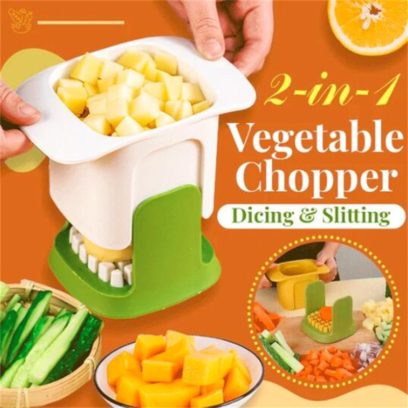 家用切菜器土豆萝卜切条切块按压切丁器2 in 1 Vegetable Chopper