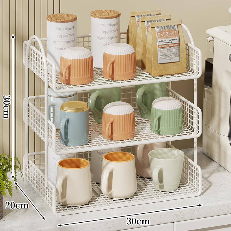 Estante Escurridor de Tazas de Hierro, Multicapa, para Escritorio