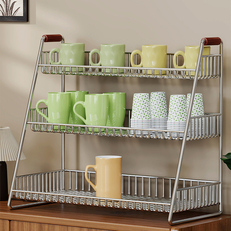 Estante Organizador de Tazas de Mesa Multicapa para Sala de Estar y Cocina