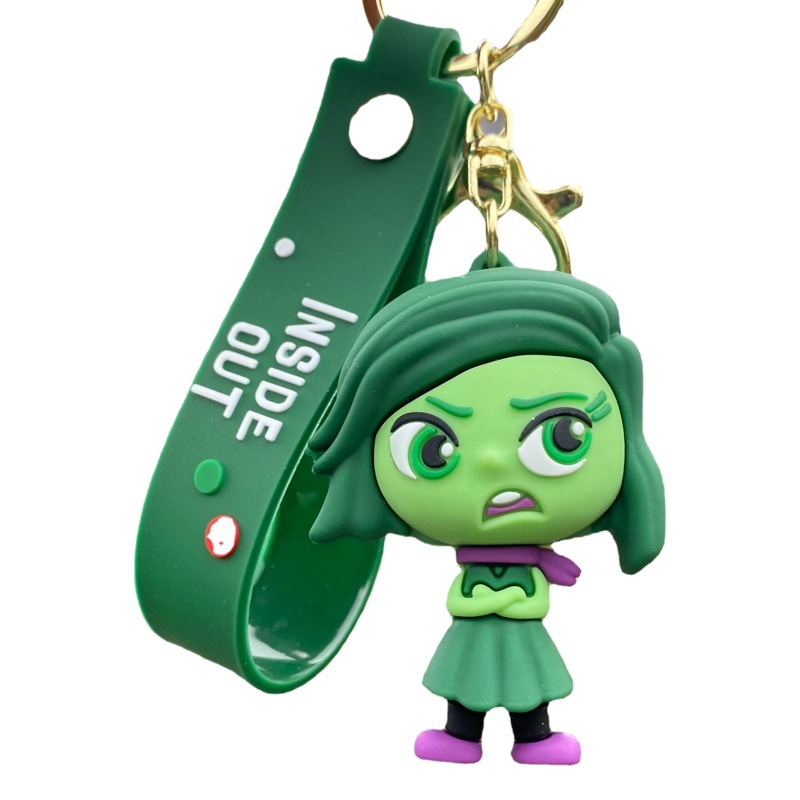 Nuevo cerebro de dibujos animados equipo especial dentro de la historieta llavero coche colgante de goma suave pequeño regalo al por mayor