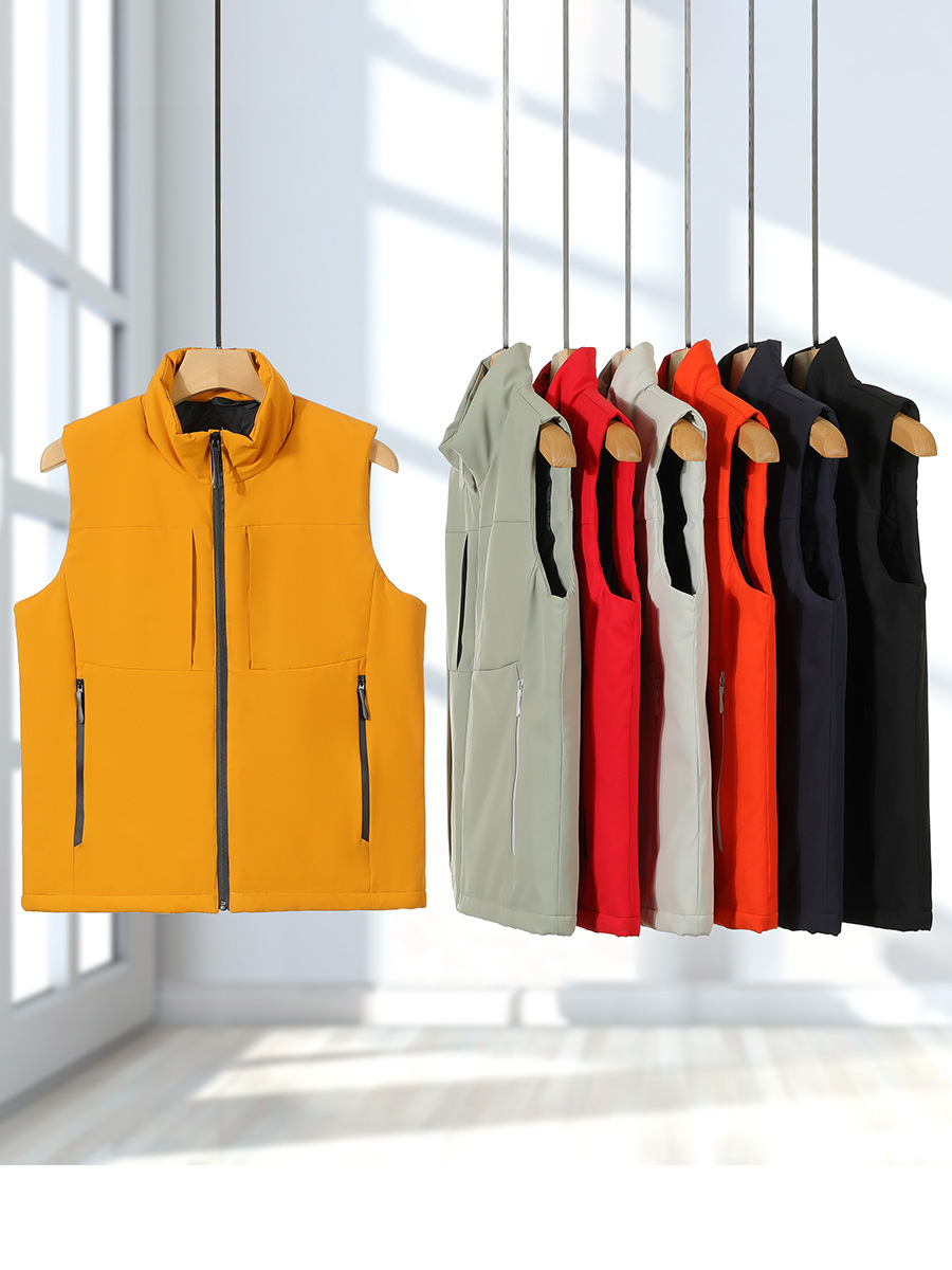 Invierno transfronterizo chaleco de plumón de hombre ropa de trabajo cálida con chaleco de plumón de hombre personalizado clip de caballo de algodón