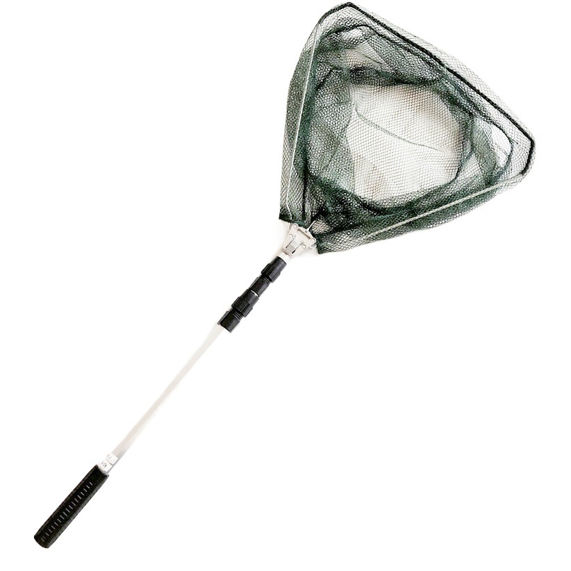Aluminum alloy one-piece copy net telescopic positioning triangle folding copy net fishing gear wholesale