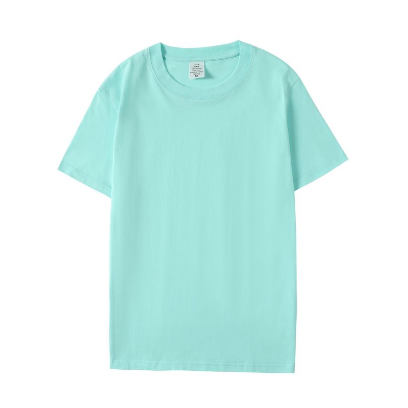 重ポンド230グラム純綿丸襟ゆるいtシャツカジュアル純色半袖tシャツ男女上着同タイプのシャツ|undefined