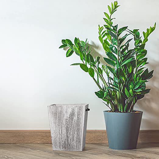 Household bathroom bedroom trash can Wooden small trash can retro solid wood uncovered trash can