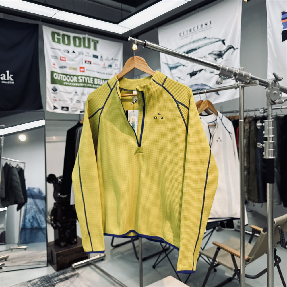 运动户外长袖T恤男女秋新款透气吸湿排汗半拉链立领快干上衣