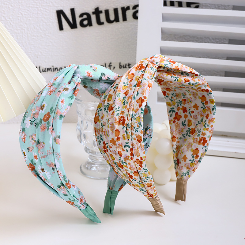 Sweet Simple Style Ditsy Floral Cloth Printing Hair Band display picture 3