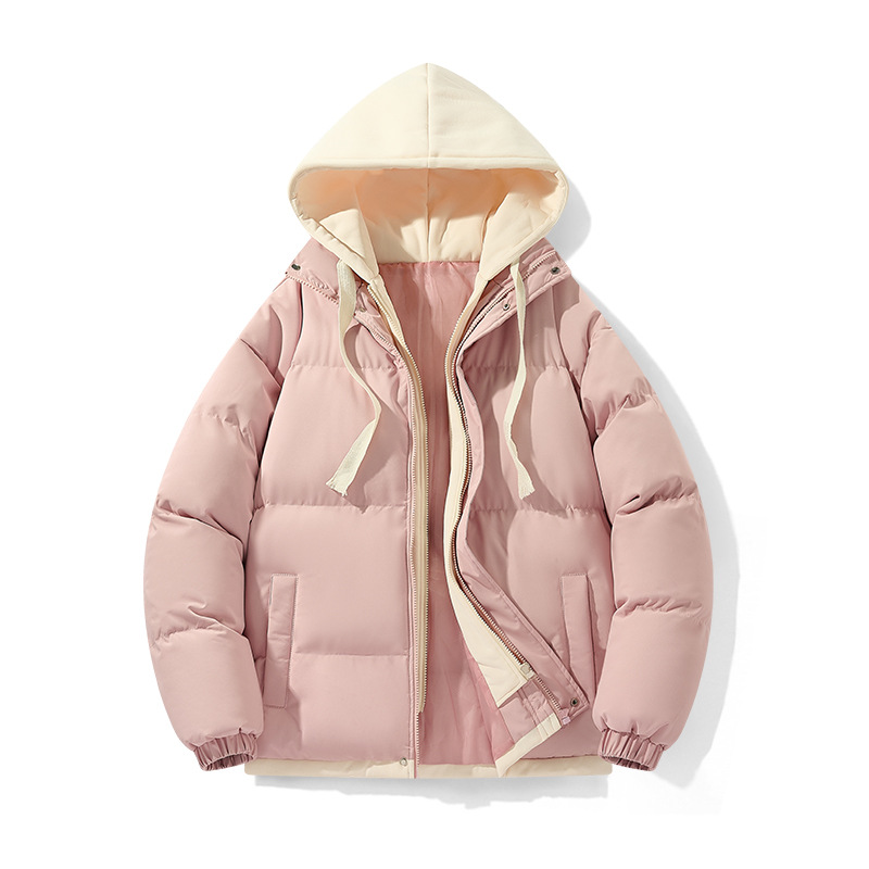 Chaqueta acolchada de dos piezas suelta de estilo universitario, chaqueta acolchada de algodón, pareja cálida, abrigo de pan grueso para estudiantes de invierno, chaqueta acolchada de algodón al por mayor