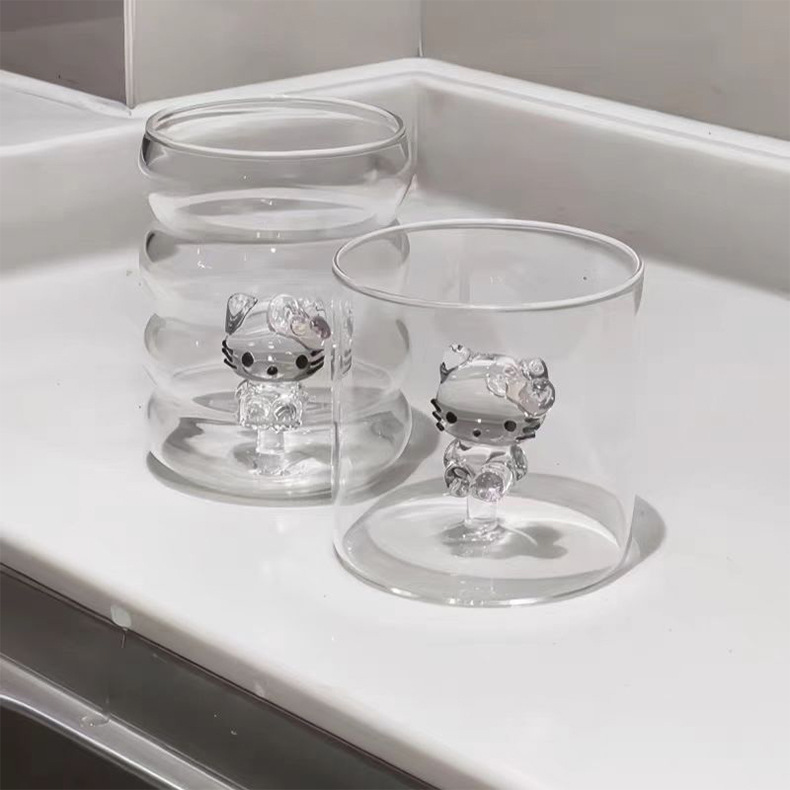 Creative Stereo Shape Single-Layer Cup Household High Borosilicate Glass Juice Cup Transparent Milk Breakfast Cup