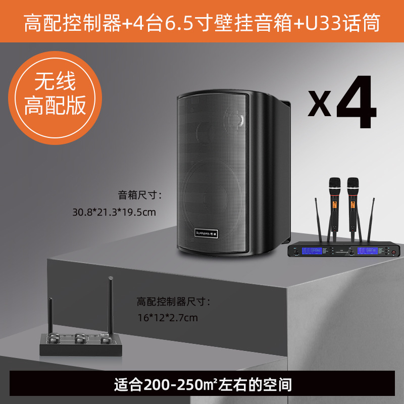 壁挂无线音响店铺舞蹈教室餐厅健身房会议室商用音箱组合套装|undefined
