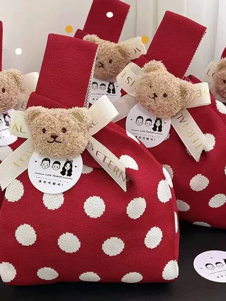 Wedding Candy Bags, Baby Full-Month Gift Bags, Exquisite Knitted Birthday Gift Bags, 100-Day Banquet and First Birthday Gift Bags