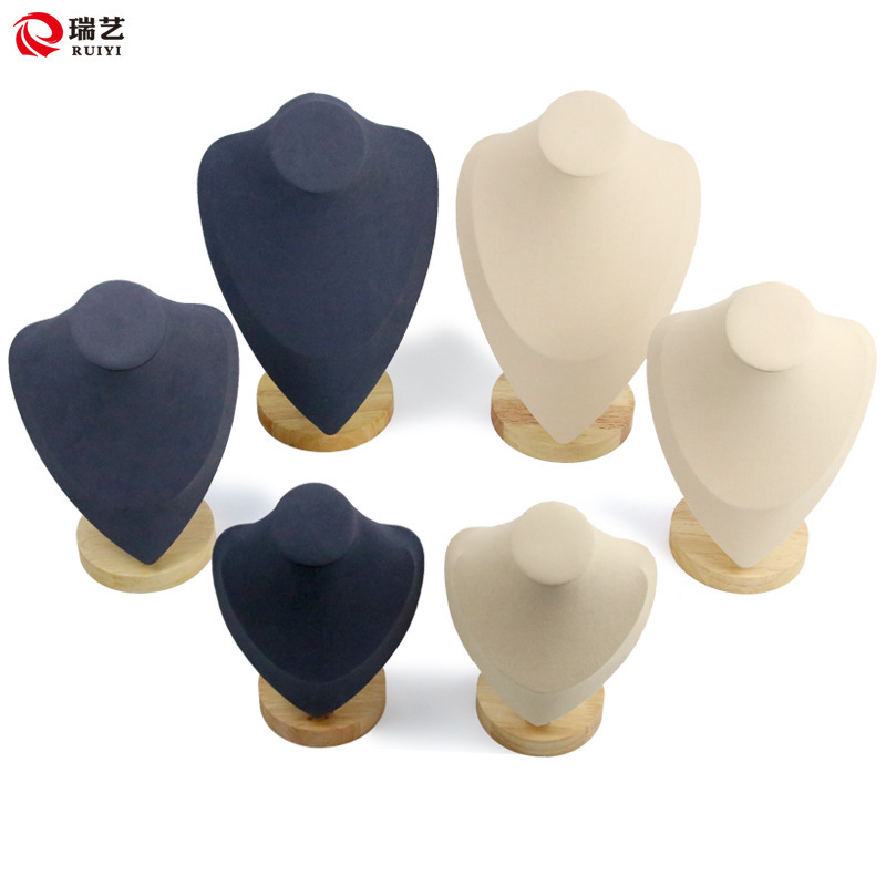 Modern European and American Style Beech Wood Portrait Necklace Jewelry Display Stand Home Decor