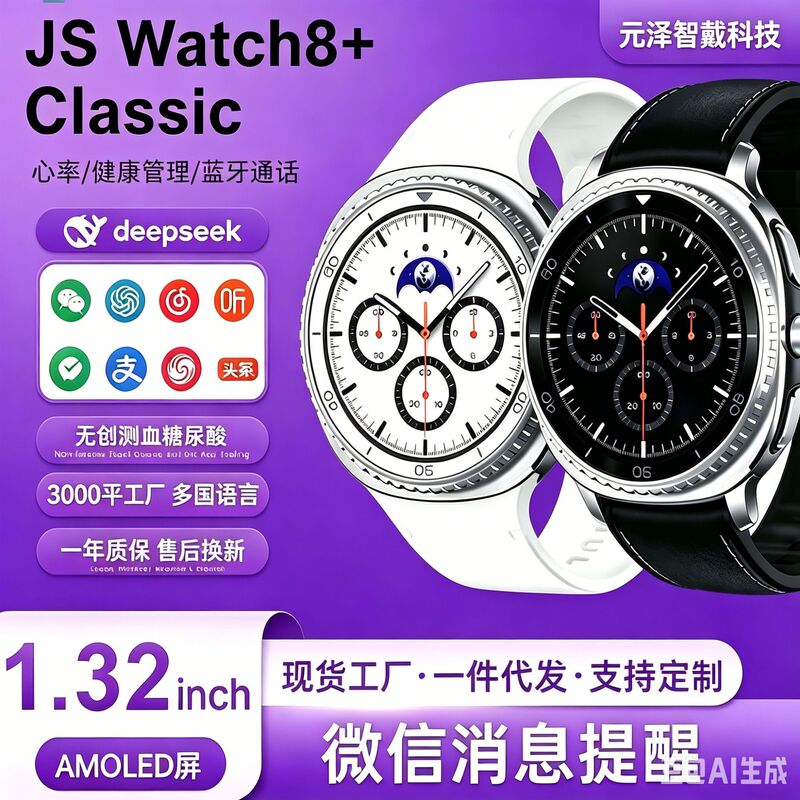 Amazon's best-selling Watch8 Classic smartwatch, Bluetooth version, sports blood oxygen monitoring health watch
