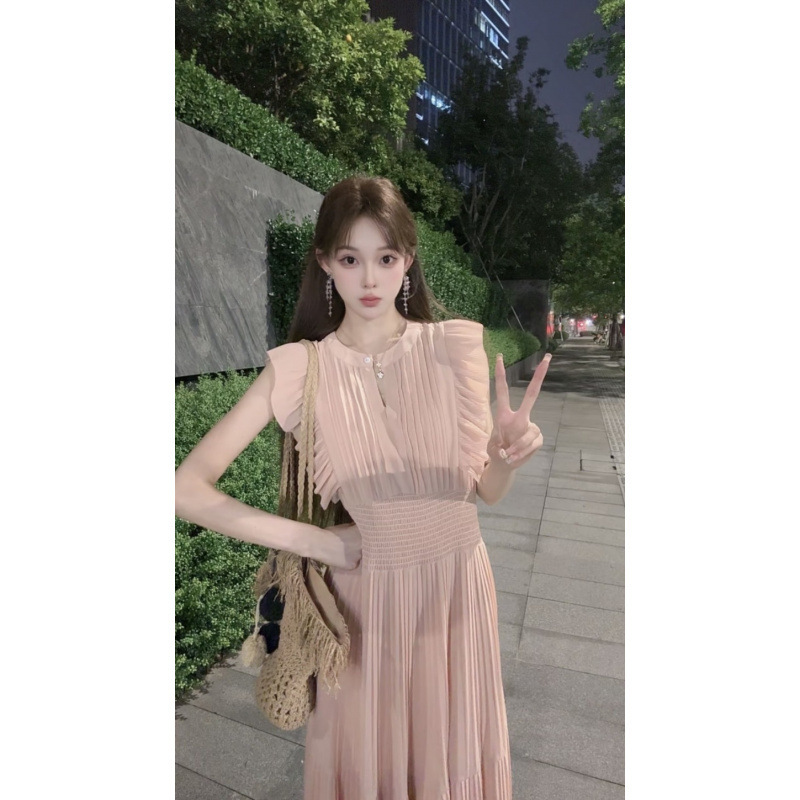 女性の2025新しい夏のハイエンドロングスカートニッチ痩身フレンチファッションドレス|undefined