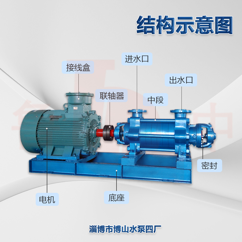 100DG100×10型锅炉给水泵矿山增压排水泵卧式离心泵博山水泵厂家