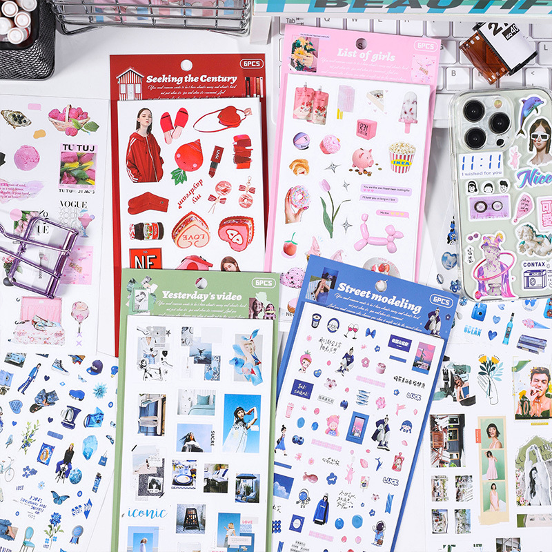 Nostálgico coleccionista diario pegatinas transfronterizas retro pegatinas de Niños Americanos creativo Goka Diario material pegatinas