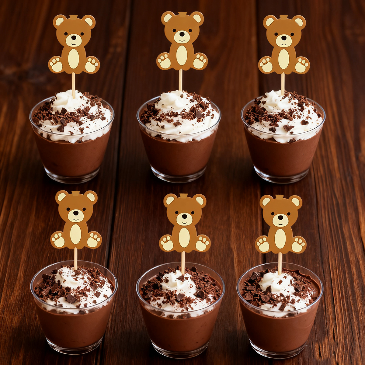 Amazon Cross-border nuevo palillo de oso palillo de dientes inserción de pastel complemento tema de animales fiesta de carnaval postre inserción de etiqueta