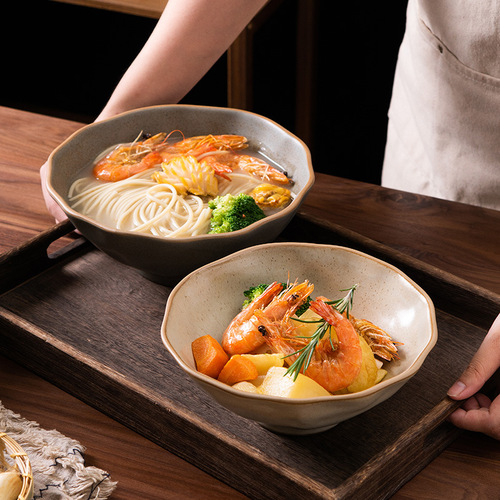 Japanese stoneware tableware set ramen bowl bamboo hat bowl ceramic bowl soup bowl noodle bowl household instant noodle bowl rice bowl wholesale