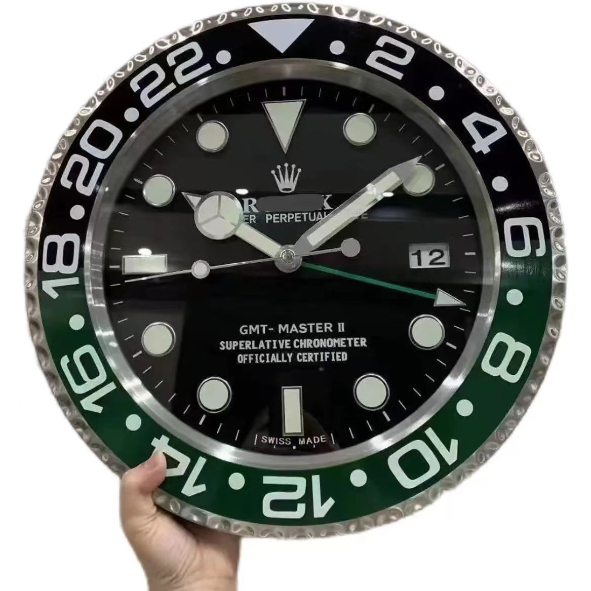 factory outlet 14.16金属外壳水鬼表壁挂式挂钟百达欧米一件起批