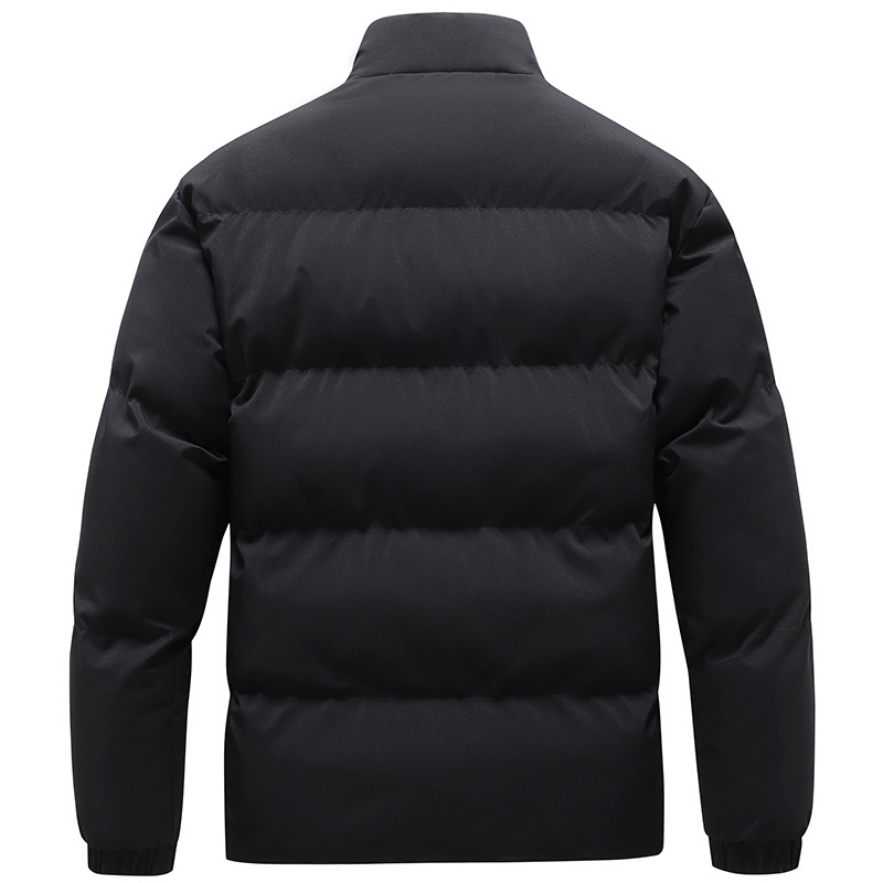 Men's Clothing Winter cotton coat for men couple trendy brand stand collar cotton coat padded jacket solid color loose cotton coat for men and women_voghion.com