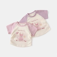 童装女童夏季短袖T恤夏装2025新款洋气儿童上衣女宝宝百搭打底衫