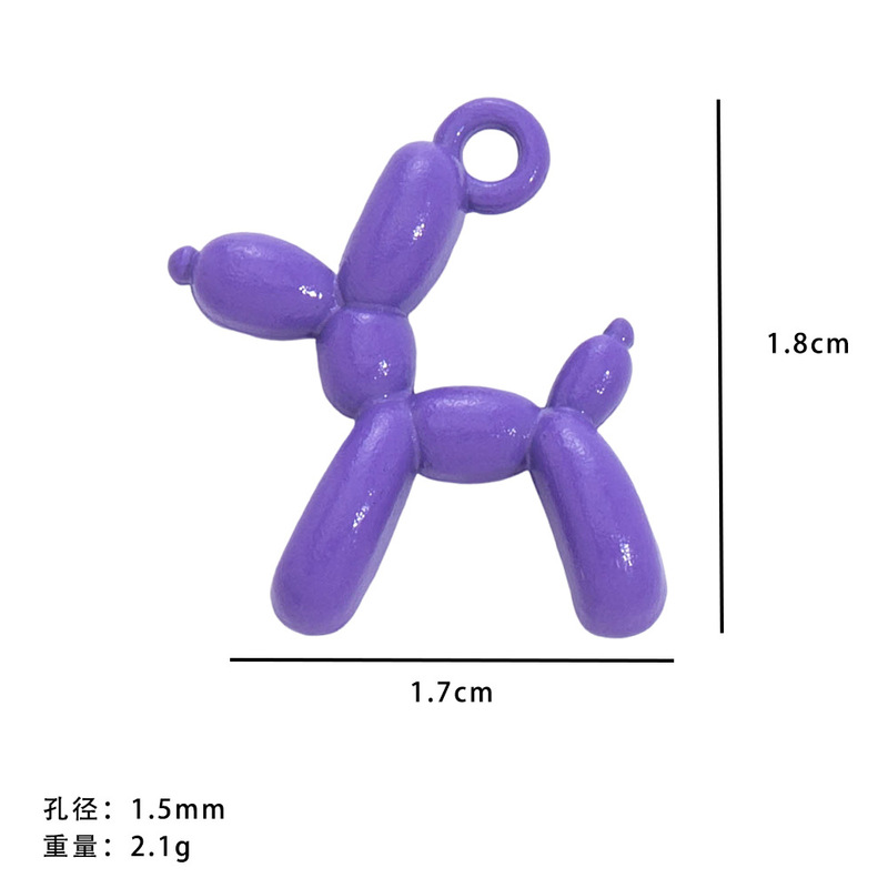 人気の合金ペイントバルーン犬かわいいキャンディーカラーの子犬ペンダント立体ネックレス diy 合金ジュエリーアクセサリー|undefined