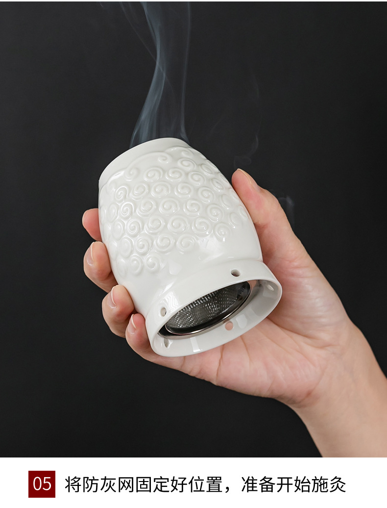 Aizhongtang Moxibustion Jar Multi-Function Gua Sha Cup Handheld Heat Therapy Tool for Home and Spa Use quality and texture