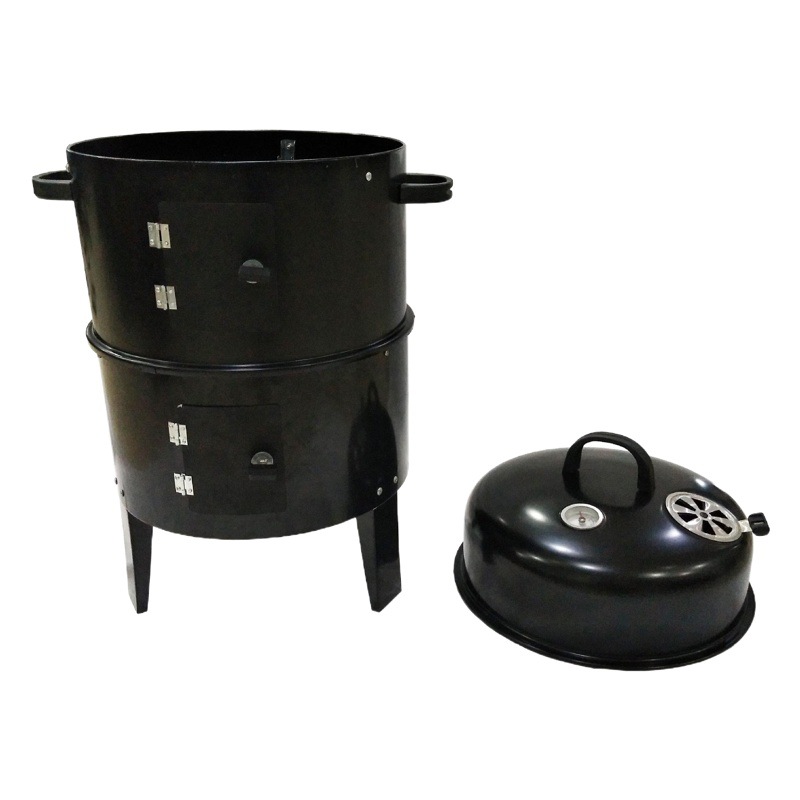 Soy un horno de humo de fábrica tres en uno Parrilla de barbacoa se puede dividir horno de barbacoa al aire libre