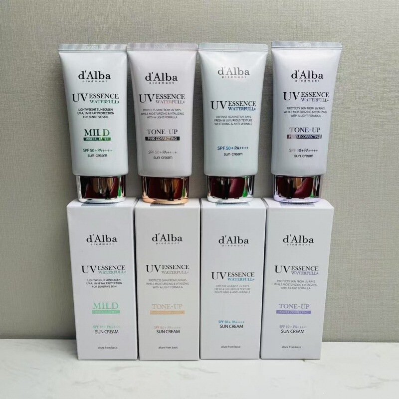 Korean Dalba vegan sunscreen: hydrating, natural brightening, provides high-level sun protection, and is gentle on the skin with a lightweight texture