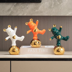 Creative Light Luxury Violent Bear Football Soft Furnishing Decorative Ornament Modern TV Stand Entrance Moving House Gift Wholesale